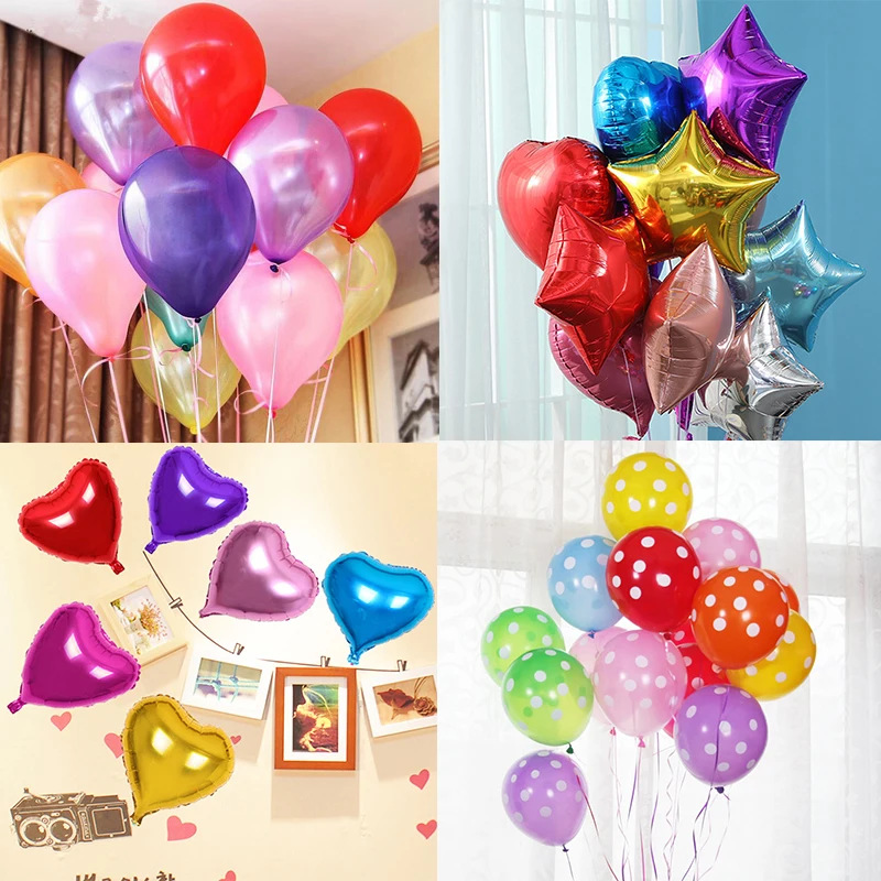 

10/20/30PCS Latex/Aluminum Heart Helium Balloons 10 12 18 inch Birthday Party Decoration Adult Wedding Valentine's Day Ballons