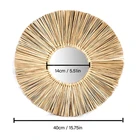 Плетеное зеркало для макияжа из ротанга с водорослями в скандинавском стиле настенное домашнее украшение GXMA