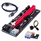 PCI-E pcie Riser 009 Экспресс 1X to16x расширитель PCI E USB Riser 009S GPU двойная карта адаптера SATA 15Pin до 6Pin для майнера BTC