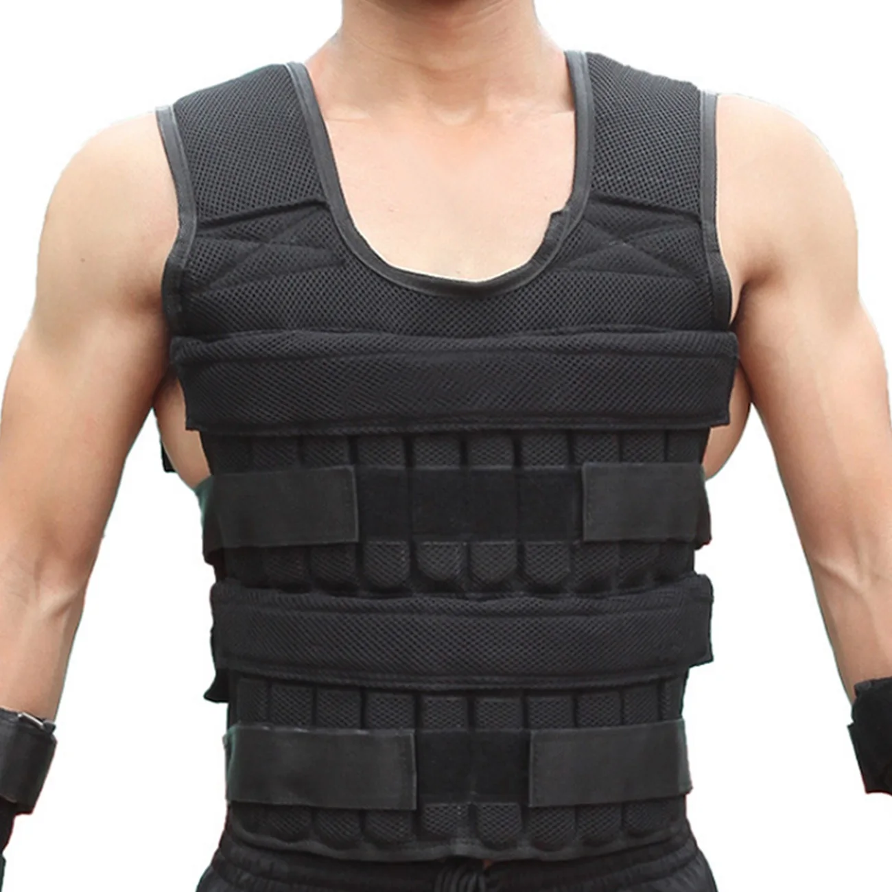 

30KG Exercise Loading Weight Vest Boxing Running Sling Weight Training Workout Fitness Adjustable Waistcoat Jacket Sand Clothing