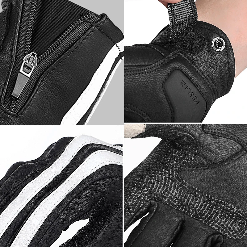 Кожаные перчатки-езда на велосипеде мотоцикл сенсорный экран полный палец