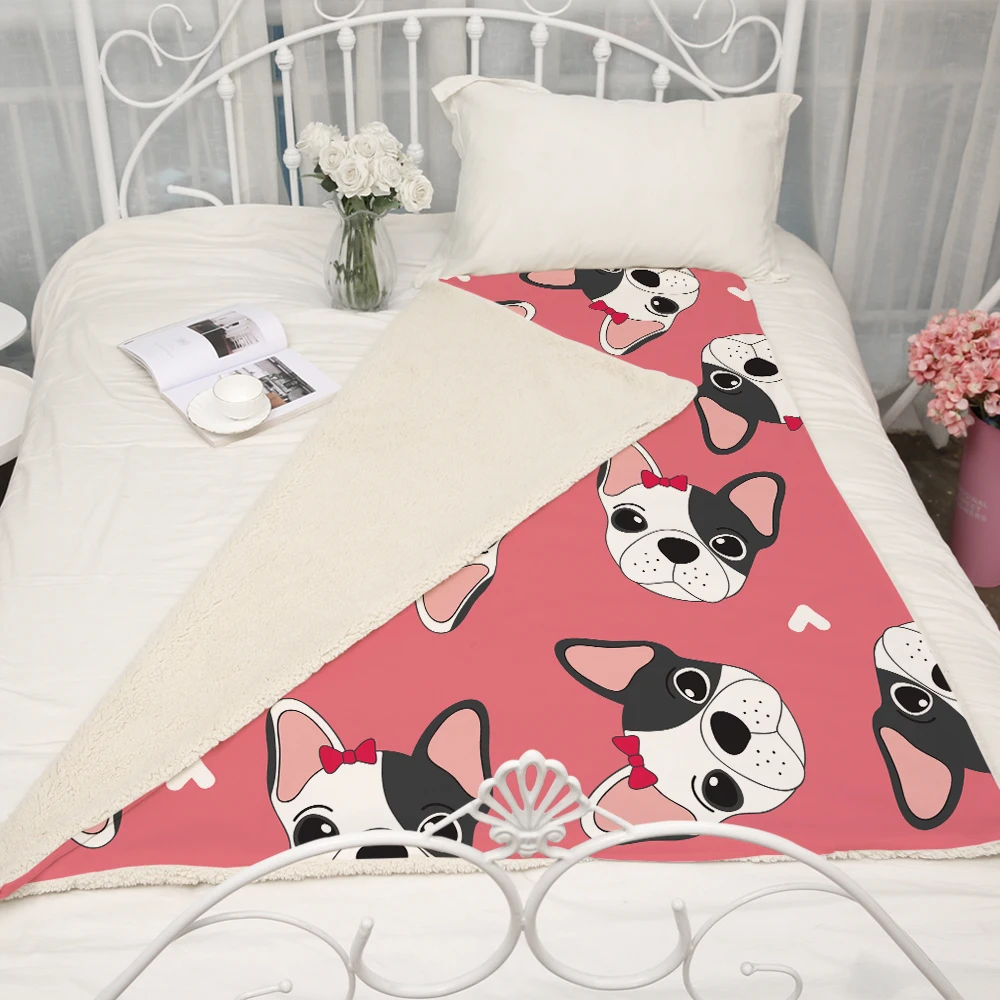 Флисовое одеяло для мопса домашних животных двухстороннее детей мальчиков и