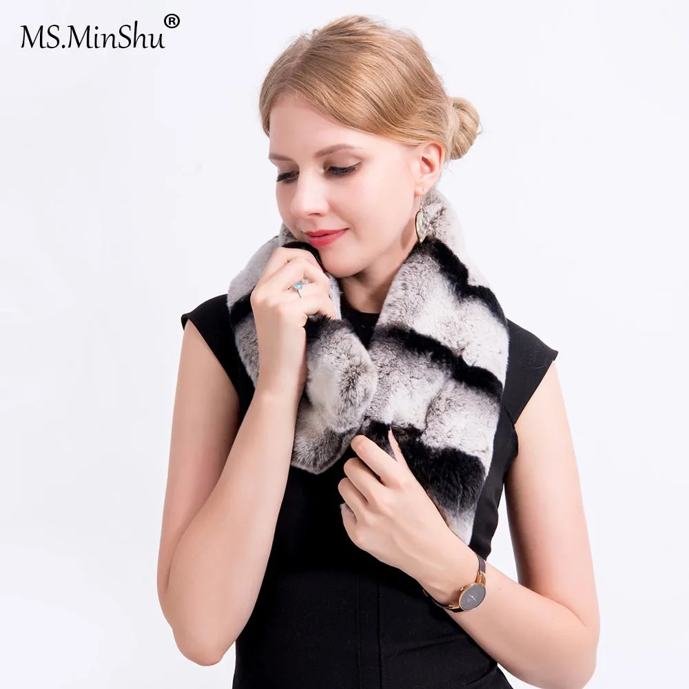 Женский зимний шарф-хомут из натурального меха | Накидки