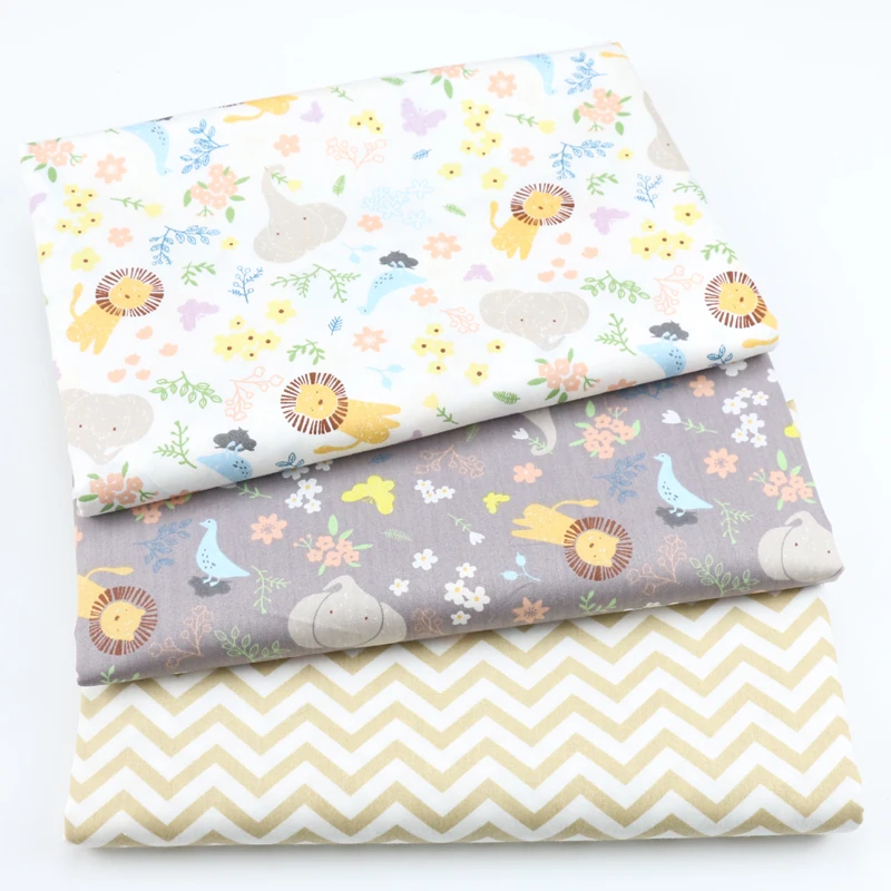 160 см * 50 Лев Слон птицы Цветочная хлопчатобумажная ткань комплект кровати сделай