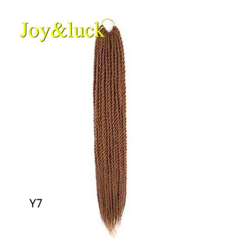 Y7 Joy& luck 24 дюйма Сенегальские закрученные крючком косички 30 прядей синтетические волосы для наращивания плетение волос - Цвет: Y7