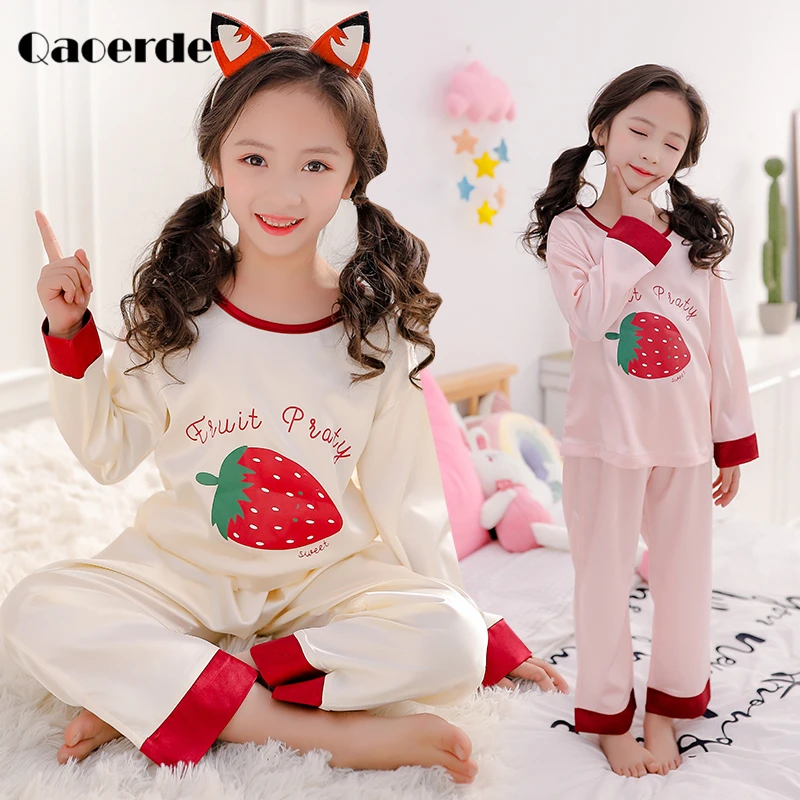 Детский пижамный комплект Шелковая домашняя одежда для девочек мягкая удобная