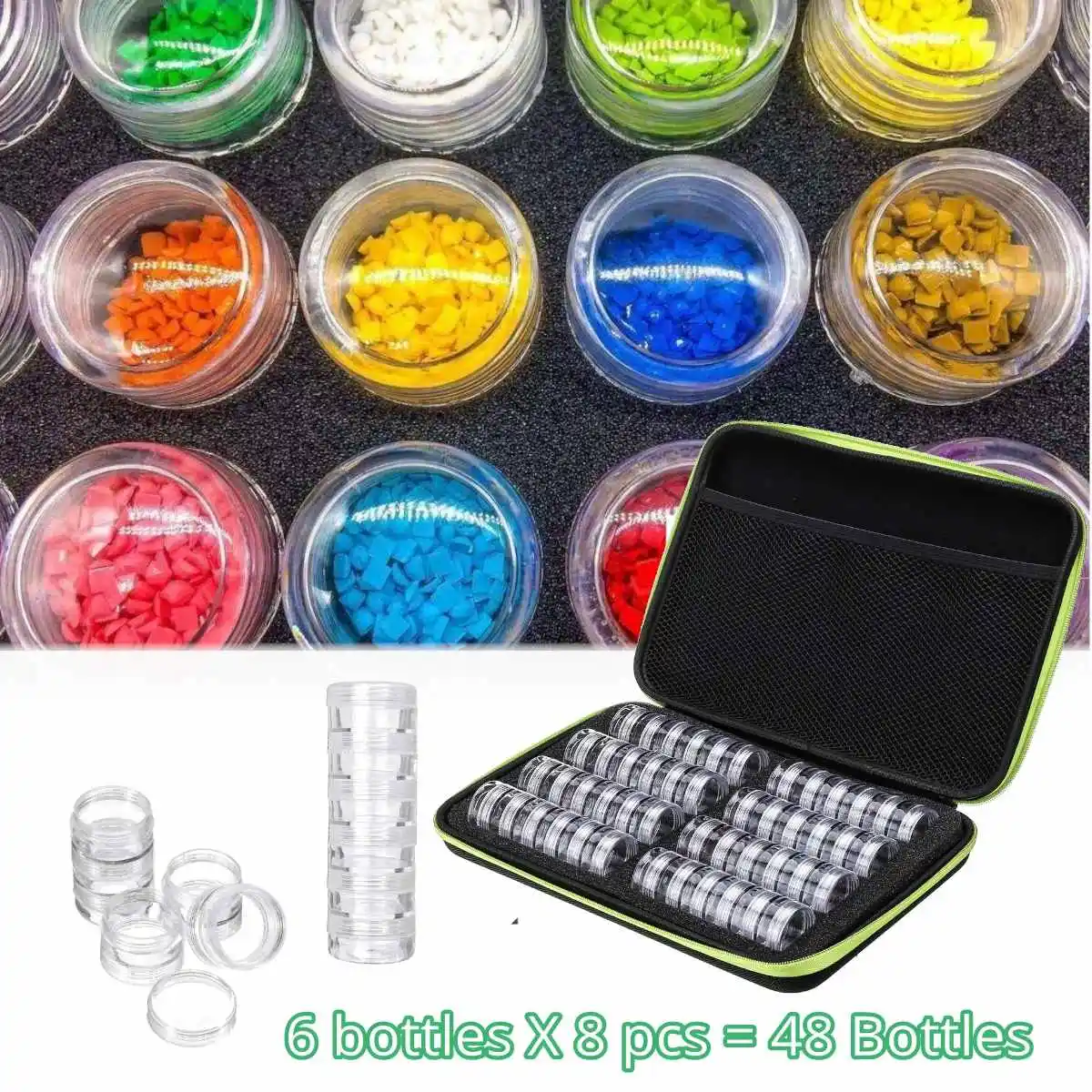 

Diamond Painting 48 Bottles Embroidery Medicine Buttons Clips Trinkets Sewing Tool Storage Container Box Hand Tools Accessories