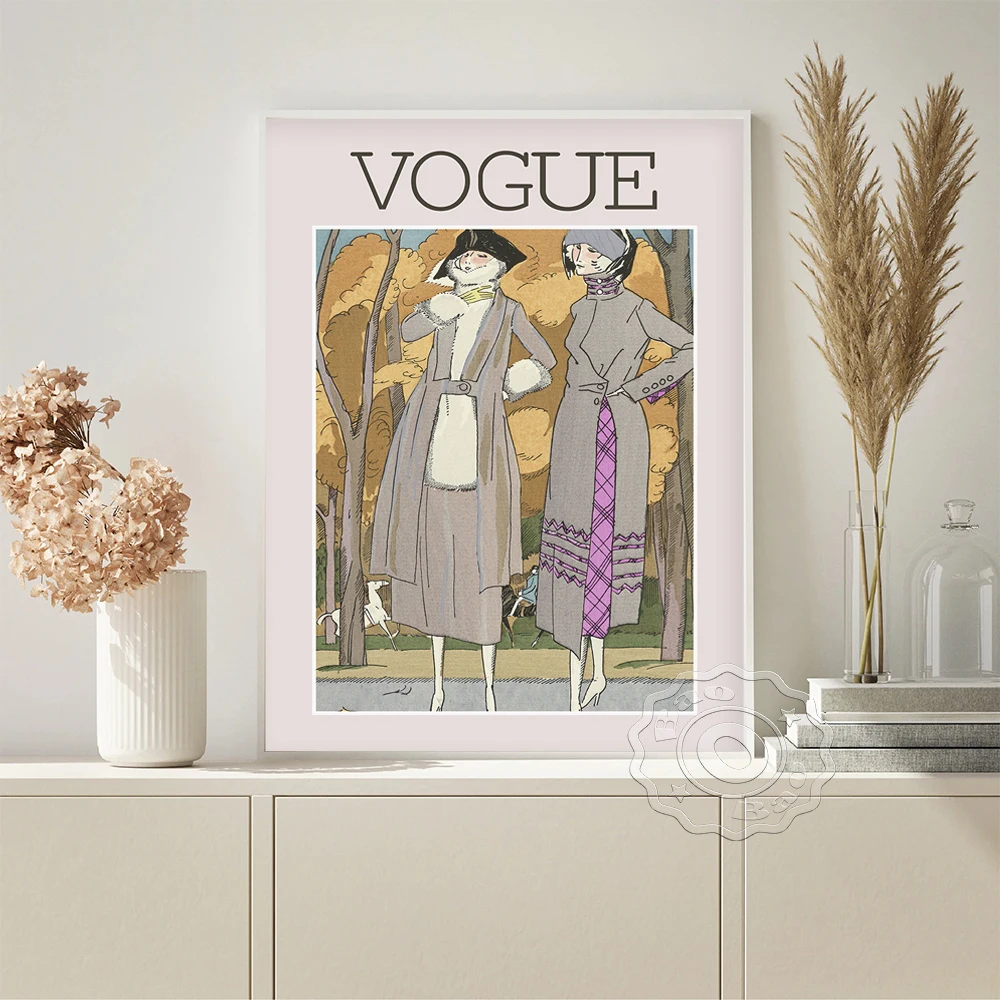 

Vogue Illustration Art Prints Poster Retro Fashion Woman Character Canvas Painting Lounge Office Studio Living Room Home Decor
