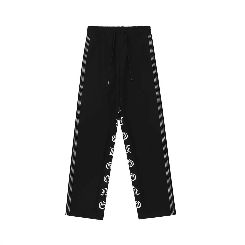 

Stylish Letter Embroidery Casual Men Baggy Sweatpants Hip Hop Loose Straight Wide Pants Sport Trousers Pantalon Chandal Hombre