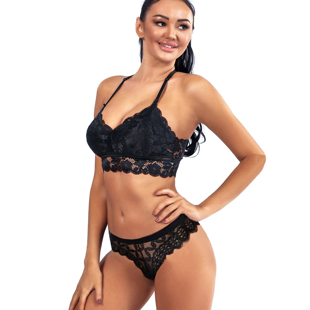 Комплект женского кружевного нижнего белья с чашками пуш-ап | Женская одежда