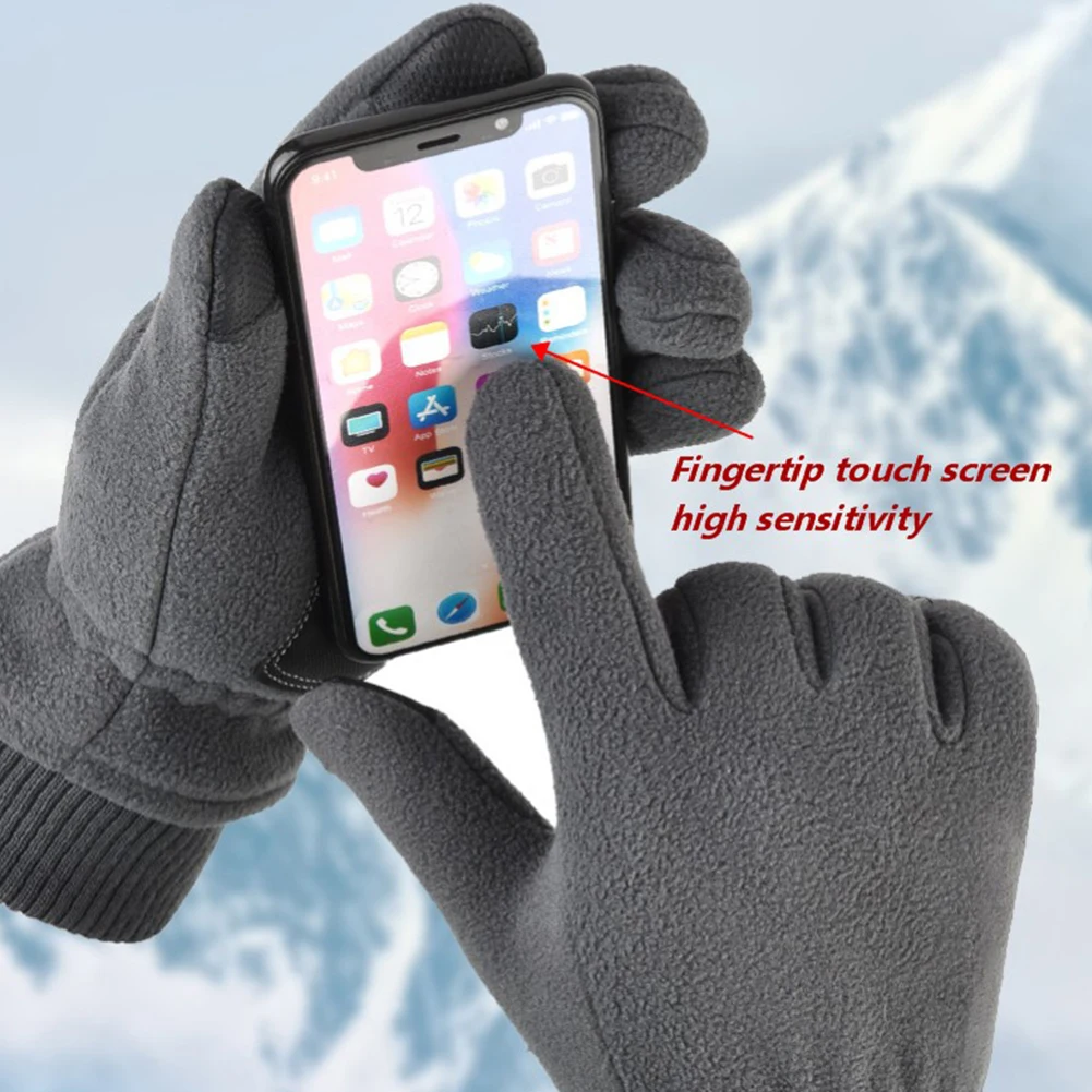 

Winter Warm Men Gloves Thermal Fleece Lining Touchscreen Glove Full Finger Outdoor Sports Bicycle Camping Ski Warm Glove