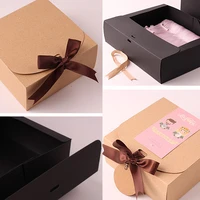 1pc multicolor kraft paper gifts box valentines day handmade candy chocolate cookie storage box birthday party supplies storage