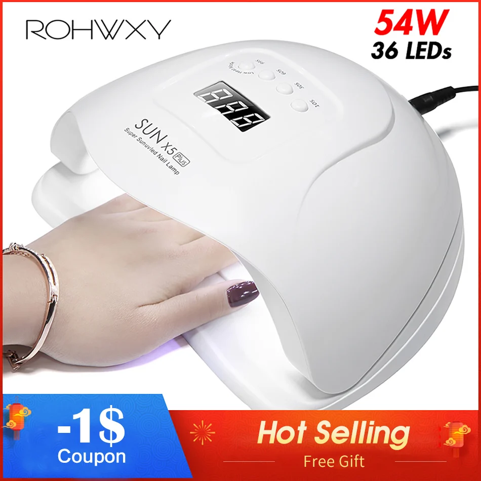 ROHWXY SUN X5 Сушилка для ногтей ледяная лампа УФ светодиодный светильник для ногтей лампа для отверждения гель-лака Светодиодный УФ лампа для ногтей лампа для ЖК-дисплея для сушки ногтей