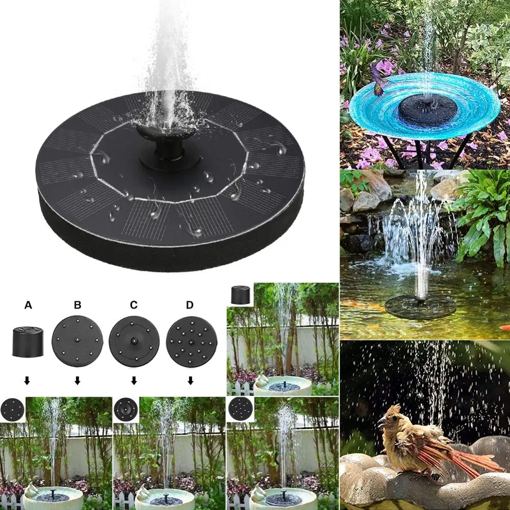 Мини фонтан на солнечной батарее плавающий водяной насос 130 мм 1 2 Вт для ванной
