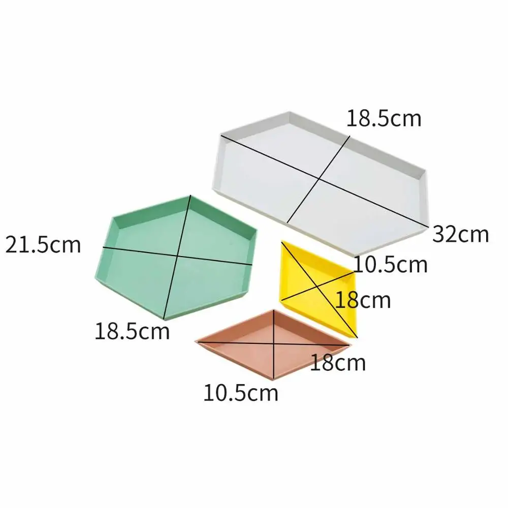4 шт./компл. скандинавские креативные геометрические лотки для хранения