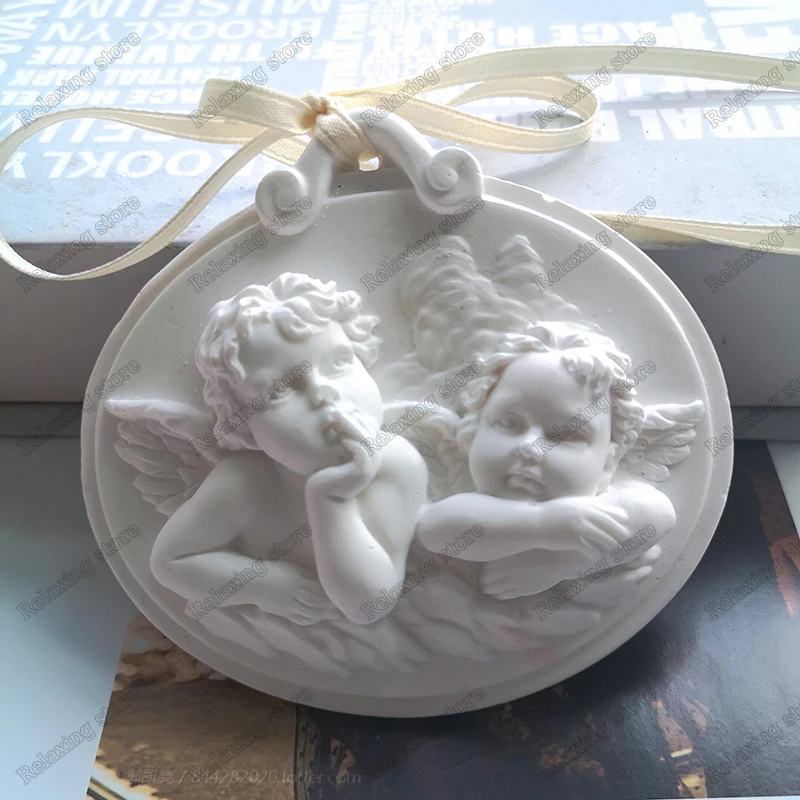Форма для торта с двумя ангелами силиконовая форма милый детский воск