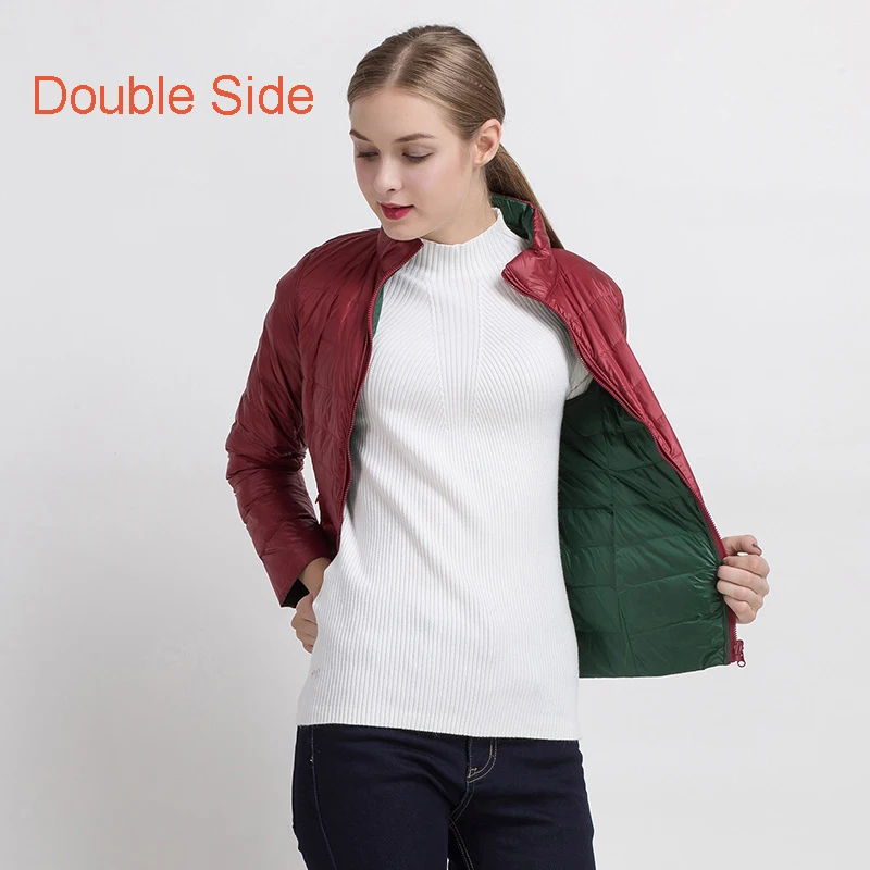 Женский ульсветильник Двусторонний пуховик с утиными перьями | Женская одежда