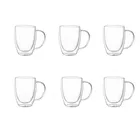 Двухслойная простая термостойкая стеклянная чашка с высоким содержанием боросиликатного чая, пива, кофейные кружки ручной работы, посуда для вина, чая, молочные чашки
