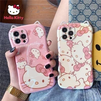 hello kitty phone case for iphone 6s78pxxrxsxsmax1112pro12mini phone pink cute silicone soft case case cover