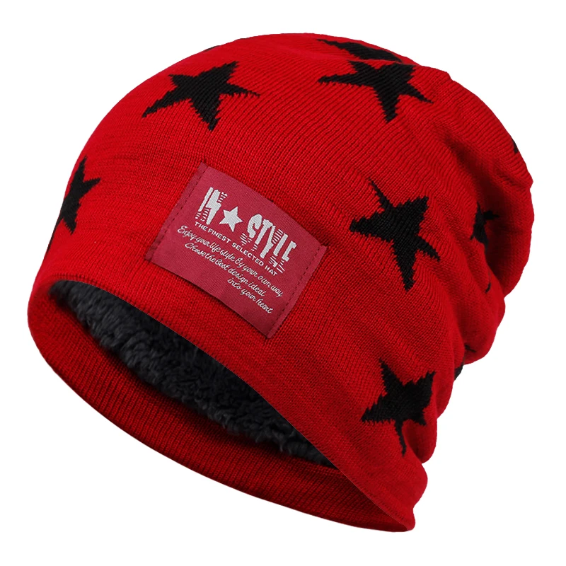 Новинка 2019 модная шерстяная шапка с пятиконечными звездами новинка