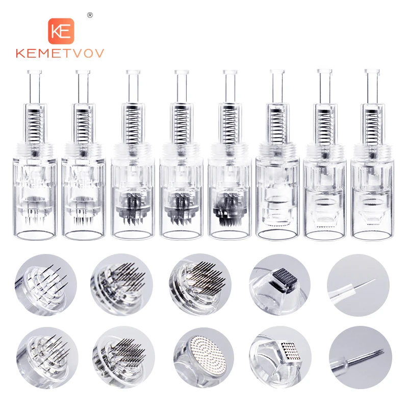 

10 Derma tools Screw thread Syringe doctor pen 9 needle / 12 needle / 36 needle / 42 needle microneedle replacement head