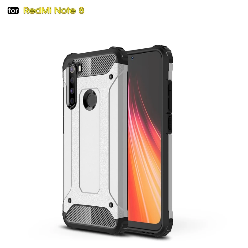 Чехол для Xiaomi Redmi Note 8 противоударный армированный резиновый силиконовый Жесткий