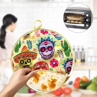 12 inch home flour kitchen portable cloth insulated bag tortilla warmer pouch heat resistant printed picnic for microwave