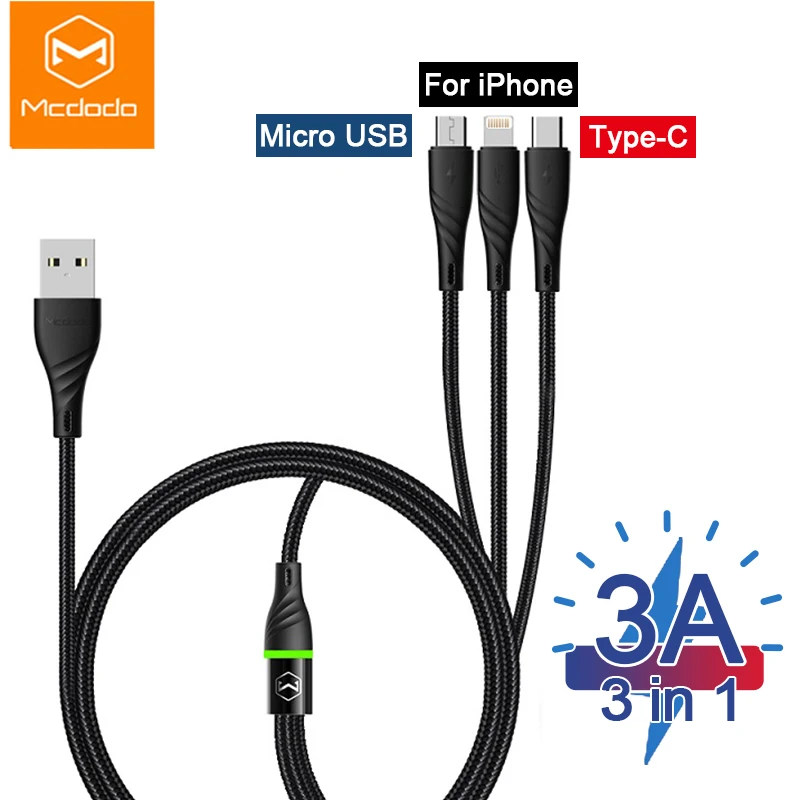 USB кабель зарядный Mcdodo 3 в 1 А Micro Type C|Кабели для мобильных телефонов| |
