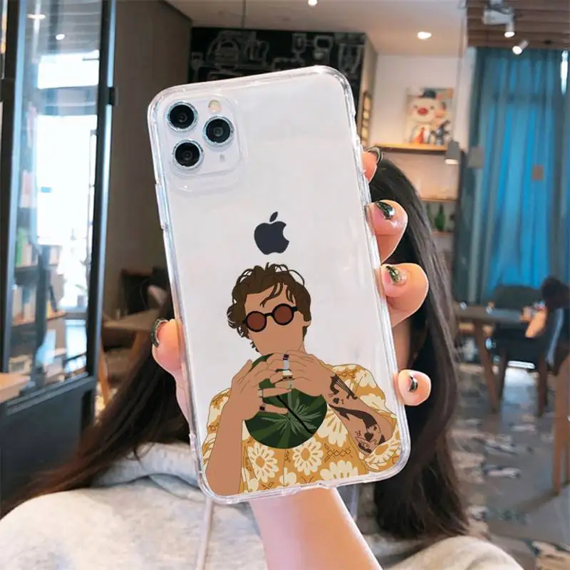 

Harry Styles Fine eat watermelon Phone Case Transparent for iPhone 6 7 8 11 12 s mini pro X XS XR MAX Plus cover funda shell