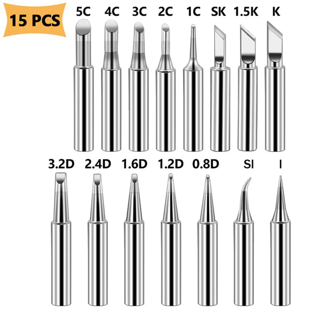 

Soldering Iron Tips Pure Copper Soldering Iron Tip Lead-free Solder Tips Welding Head Soldering Tools 17pcs/set