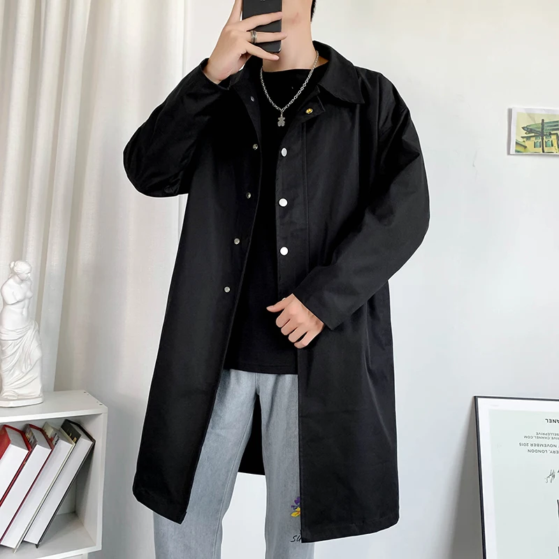 M-3XL Plus Size Men's Waterproof Jacket Lightweight Outdoor Long Coat For Men Long Sleeve Korean Fashion Streetwear Clothing
