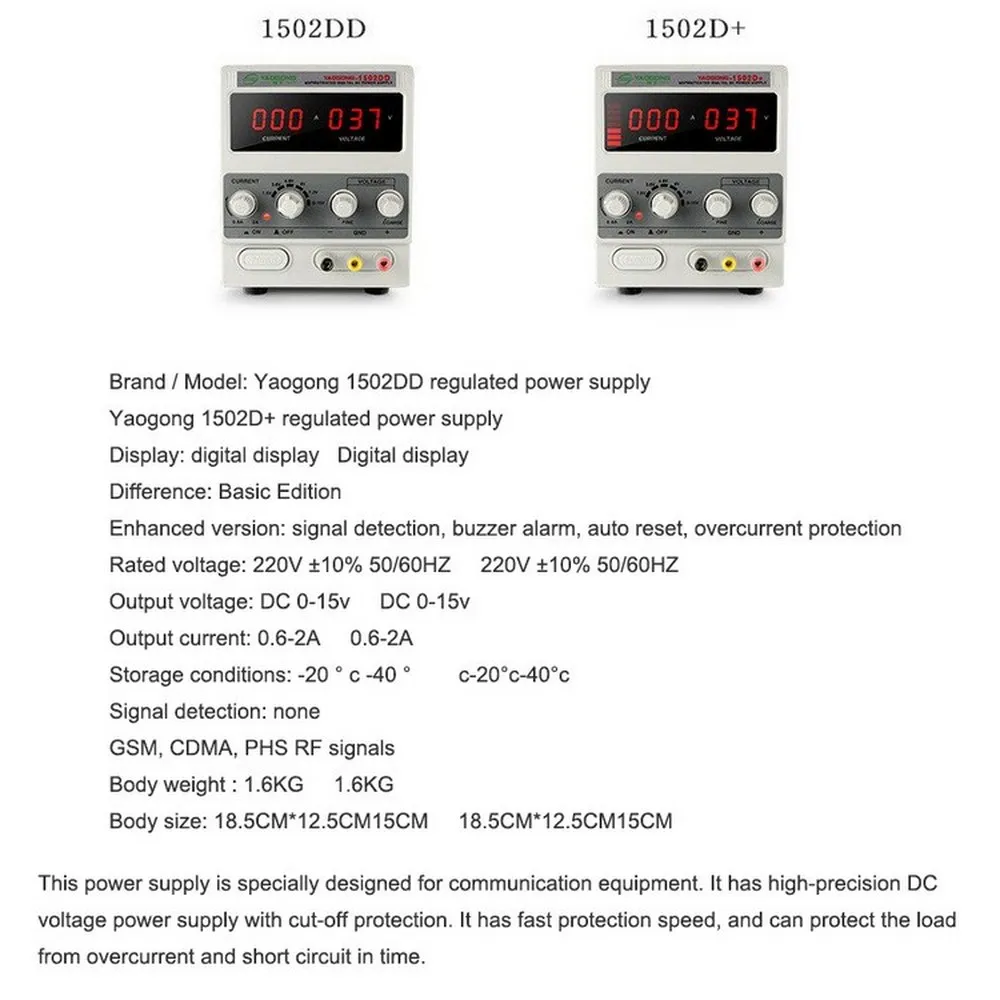Новый 1502DD + 15В 2А AC к DC Регулируемый источник питания 15 Вт регулируемый ток для