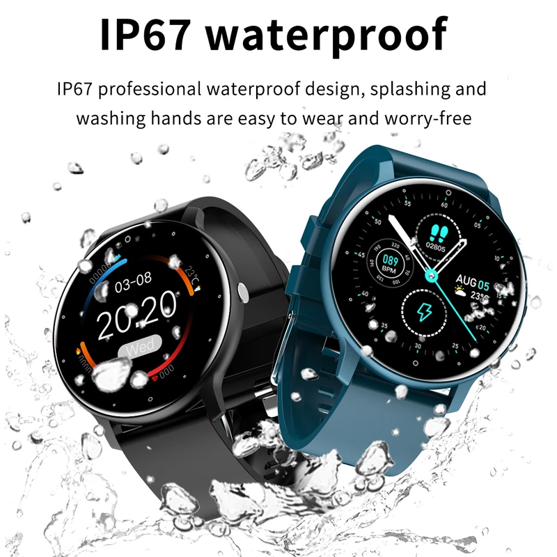 

2021 New Smart Watch Unisex Sports Fitness Heart Rate Detector Watch Full Touch Screen Ip67 Waterproof Bluetooth for Android Ios