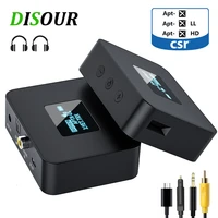 disour csr 5 0 bluetooth audio transmitter aptx hdll spdif coaxial 3 5mm aux oled display for tv car wireless adapter dongle