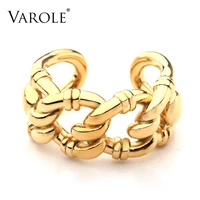 varole punk hollow chain rings for women gold color ring fashion jewelry party gifts anillos
