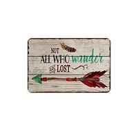 retro metal tin sign vintage not all who wander are lost aluminum sign for home coffee wall decor 8x12 inch