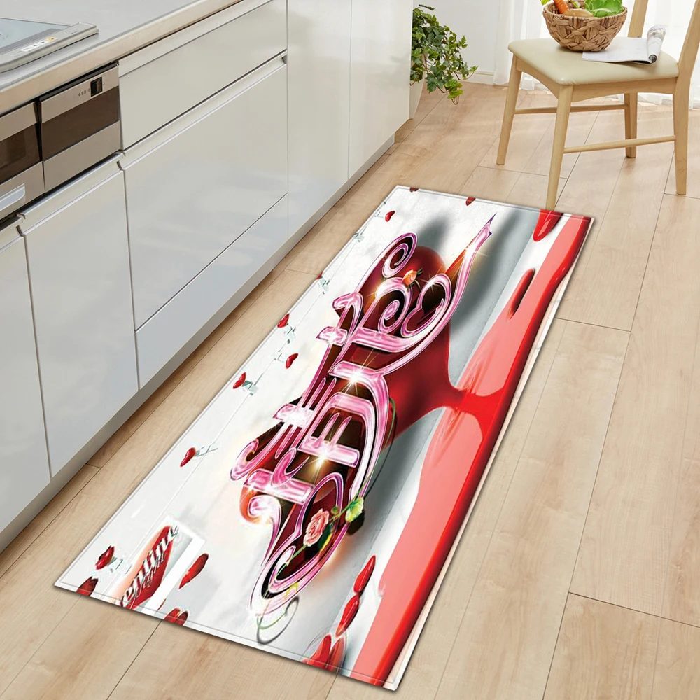 Противоскользящий коврик на День святого Валентина для кухни спальни ванной