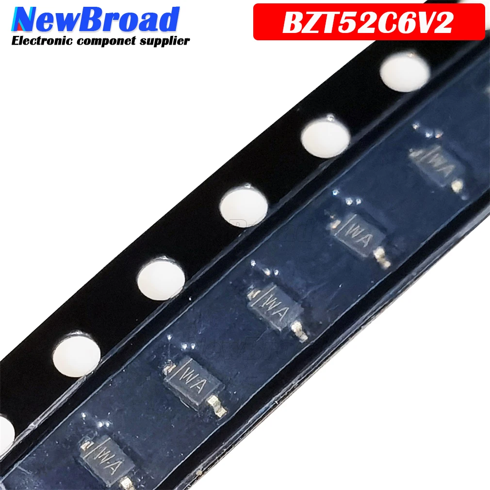 50 шт. SMD Diode BZT52C6V2 WA 6 2 V SOD-123 1206 стабилизирующая трубка напряжения | Электронные