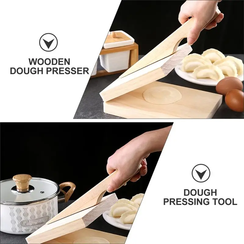 

1pc Wood Dumpling Pressing Tool Dough Presser Dumpling Wrappers Presser