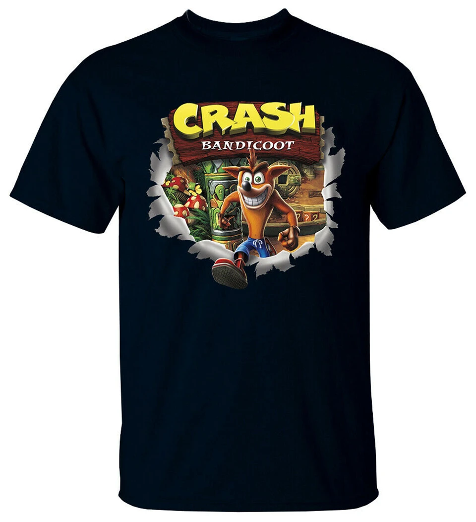 Футболка GAME Crash Bandicoot V1 PlayStation Konami 1996 (черная) все размеры s топы размера плюс