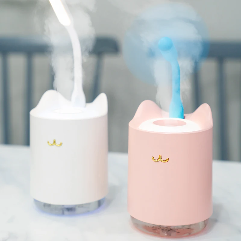 

KBAYBO 100ml mini cartoon cartoon air humidification essential oil aromatherapy spray machine cat 7 color LED light air purifier