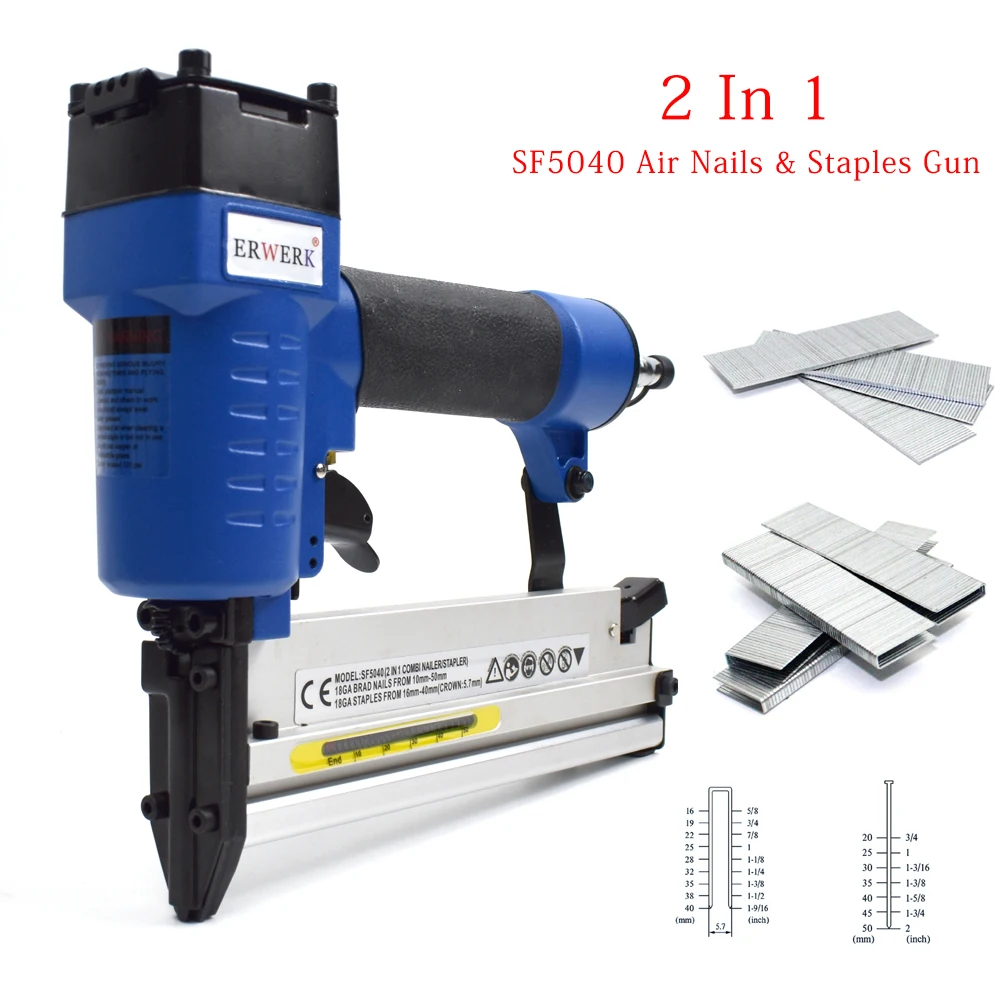 

18Ga Pneumatic Nail Stapler Gun For Woodworking Framing