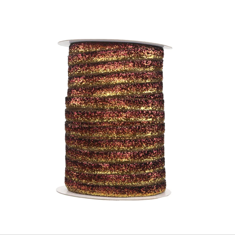 

10Yards 9/15/25MM Wine Yellow Face Glitter Velvet Ribbon For Handmade Gift Bouquet Wrapping Decoration Christmas Velvet Strip