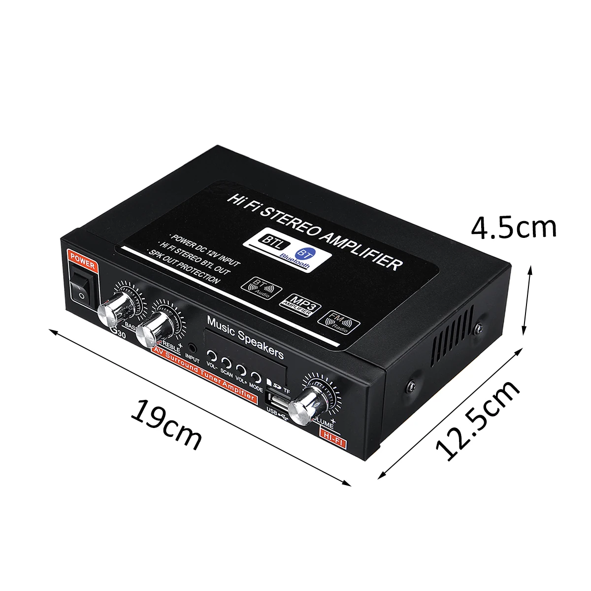 Автомобильный Hi Fi усилитель с bluetooth 12 В/220 В 200 Вт динамик сабвуфером FM радио стерео
