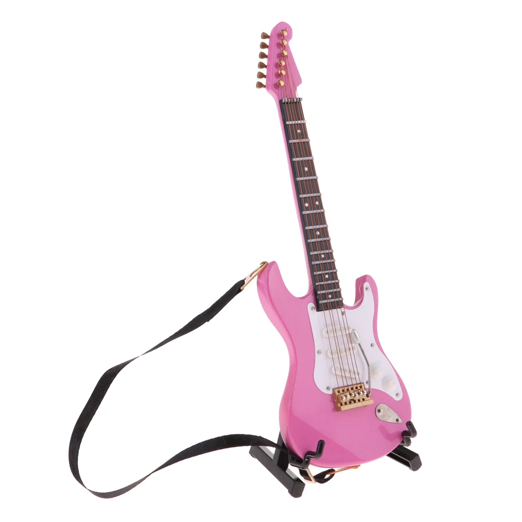1/6 Miniature Musical Instrument Toys Stylish Pink Electric Guitar Model | Игрушки и хобби