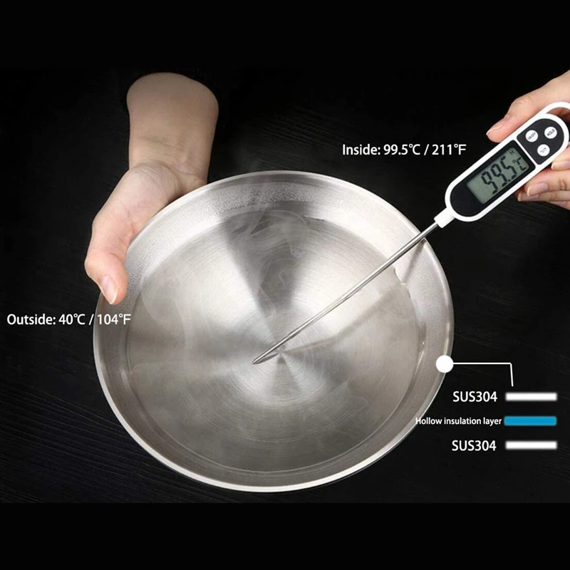 1 Pcs 304 Stainless Steel Double Layer Ramen Noodle Bowl with Spoon for Udon Soba Pho Pasta Salad Cereal (9.5-Inch) | Дом и сад