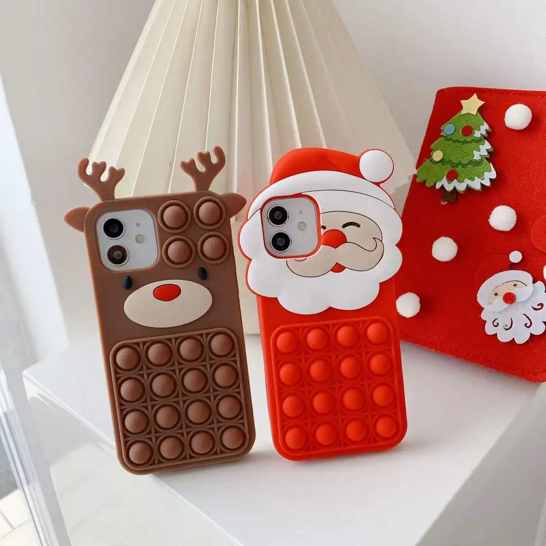 

Fidget Toys Case for Iphone 13 Mini Pro Max Soft Push It Bubble Silicone Case for Iphone 13 12 11 Mini Pro Max X XS X 7 8 Plus