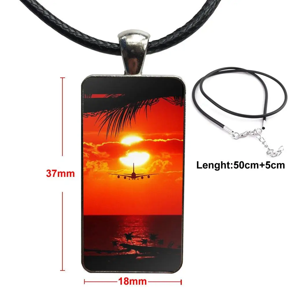 Для женщин и мужчин вечерние море небо песчаный пляж Закат стеклянный кулон