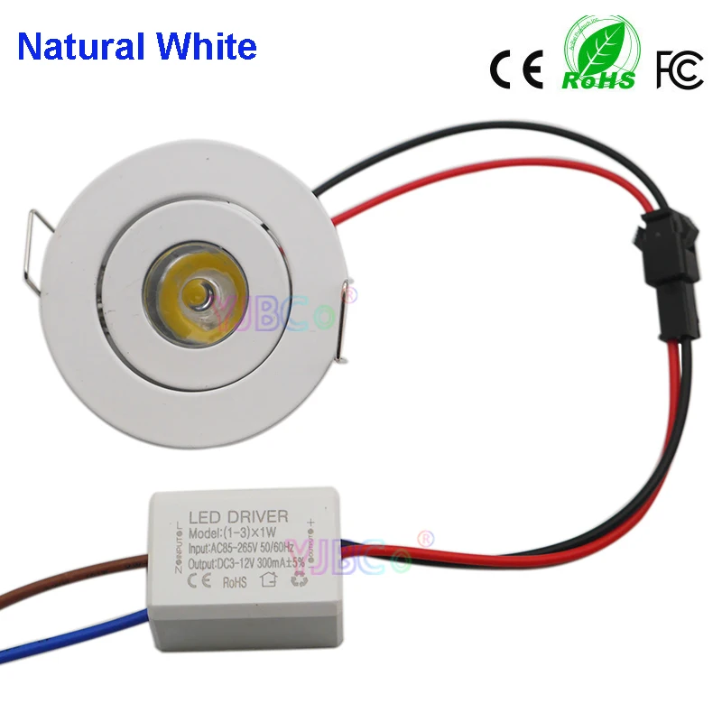 1/5 шт 1 Вт Мини светодиодный утопленные потолочные светильники Круглый Мощный