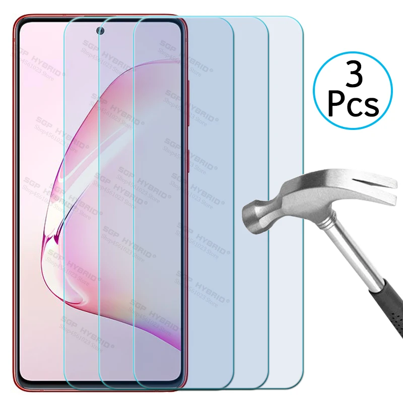 

3Pcs Tempered Glass For Samsung Galaxy Note10 Note 10 S10 lite 10lite S10lite Protection Film HD Shield Sklo Light Full Cover